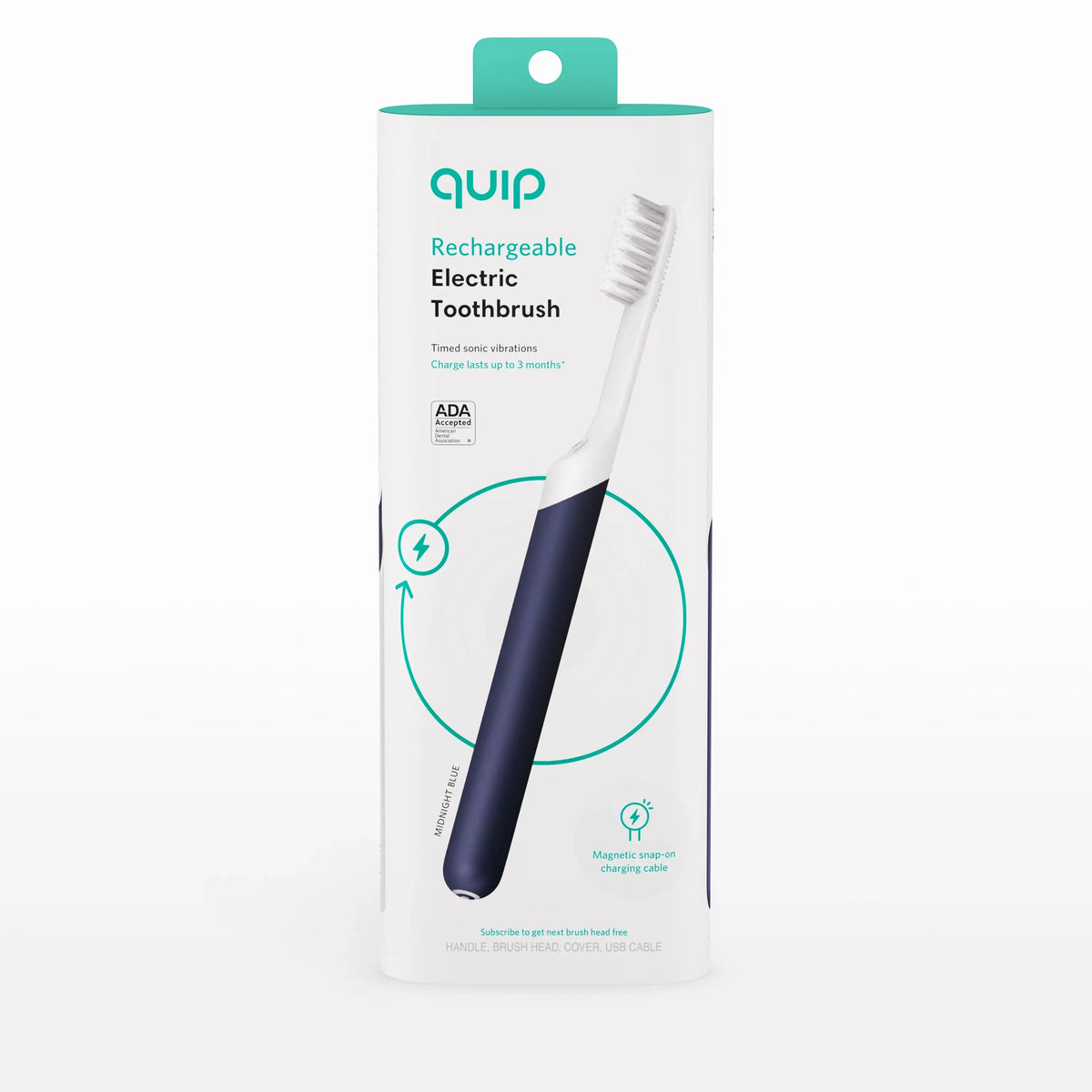 Toothbrush Midnight Full Head, Adult Quip Electric Rechargeable