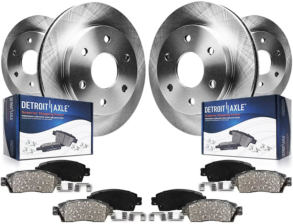 Detroit Axle - Brake Kit For Chevy Trailblazer Buick Rainier Gmc Envoy Isuzu Ascender Bravada Disc Brakes Rotors Ceramic Brakes Pads Replacement: 12" Front Rotor And 12.8" Rear Rotor