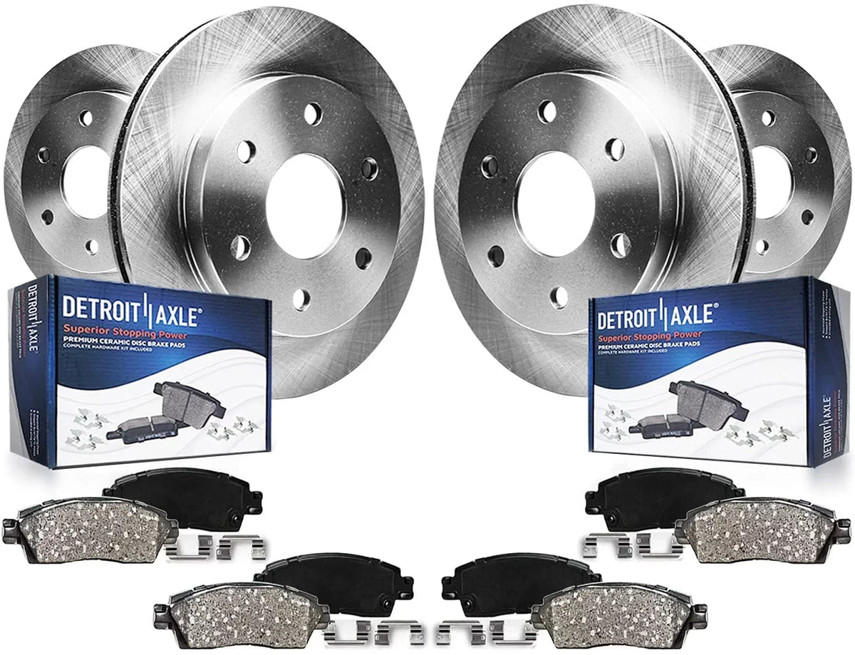 Detroit Axle - Brake Kit For Chevy Trailblazer Buick Rainier Gmc Envoy Isuzu Ascender Bravada Disc Brakes Rotors Ceramic Brakes Pads Replacement: 12" Front Rotor And 12.8" Rear Rotor