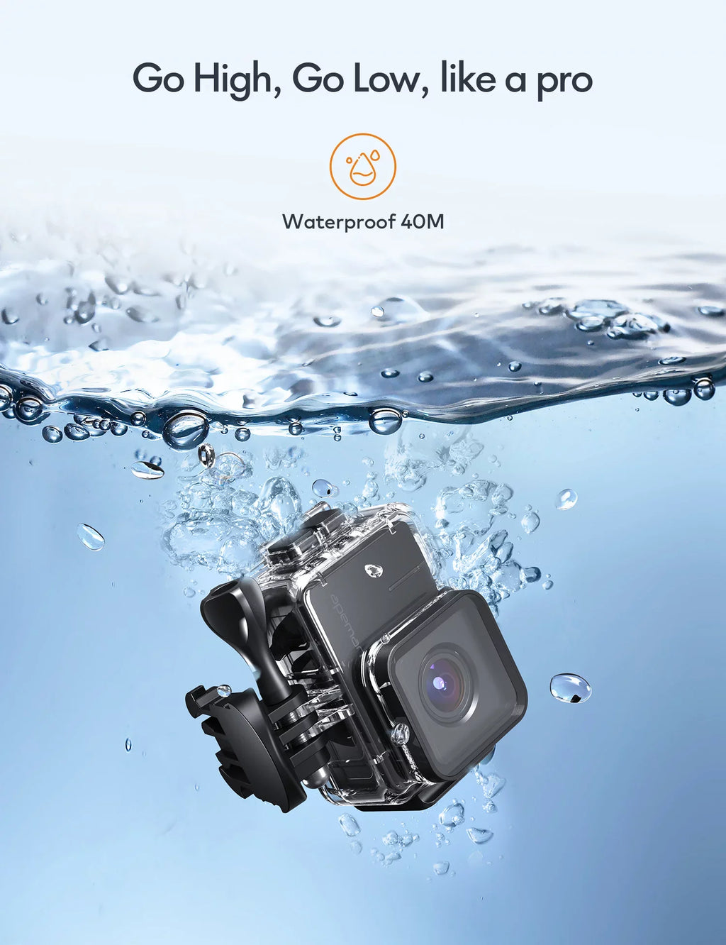 Dual Touchscreen WiFi 4K HD Sports Batteries Camera A100s 20MP APEMAN Action 40M Ultra 50fps mAh 1350