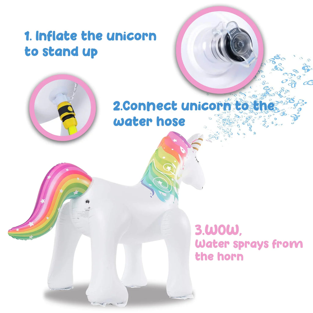 Tall) Inflatable Irene Sprinkler, (63 for Sprinkler Lawn Inch Unicorn Unicorn Yard Kids