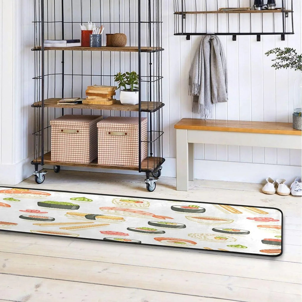 Gifts Bathroom Area Home Decor Rugs Sushi Kitchen Entry Runner Rug - Japanese Washable Soft 24"x72" Ultra Non-Slip for Floor Mat