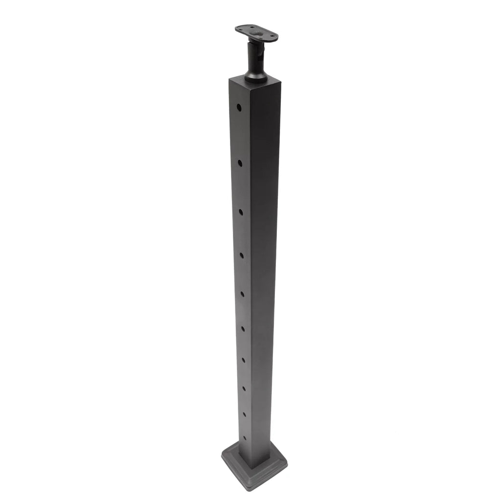 36"*2"*2" Cable Railing Post Adjustable Top Level Drilled Post Level Line Post Top Mount Stainless Steel Black Finish Wood Concrete Level Deck