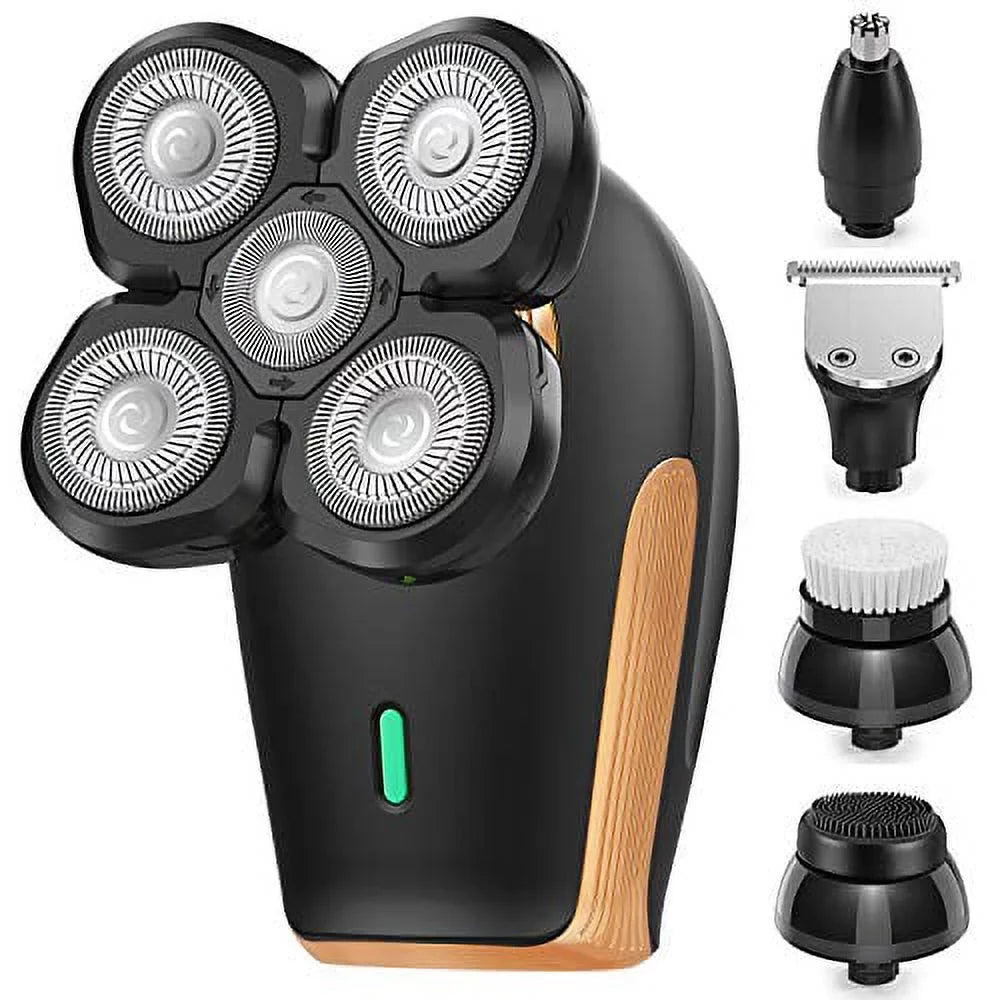 Sovob Men Trimmer Shavers Mens for Wet Electric Razors Shaver Cleansing Shaver Brush Rechargeable Nose Rotary Dry Kit Bald Electric Shaving Grooming Clippers with Hair Facial Waterproof Head