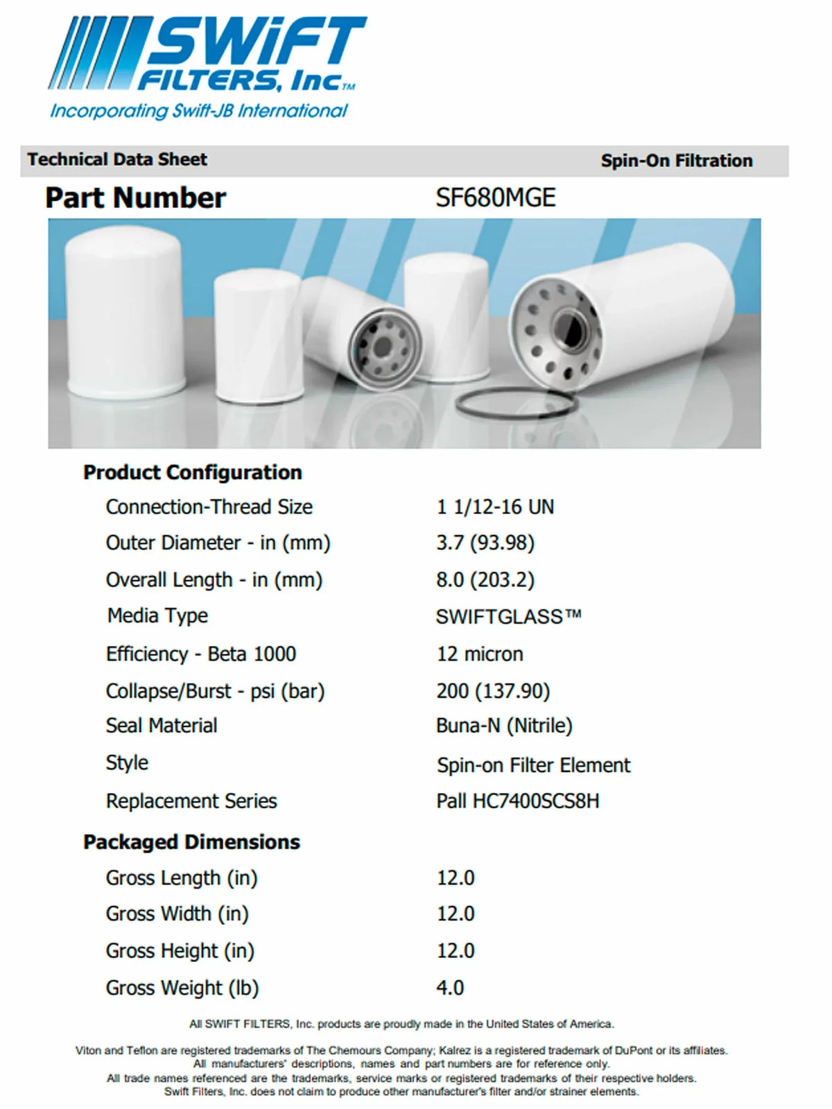 Direct Micron MART for Filter 12 F74008K12Bin-On Microglass Interchange FILTER Construction Element