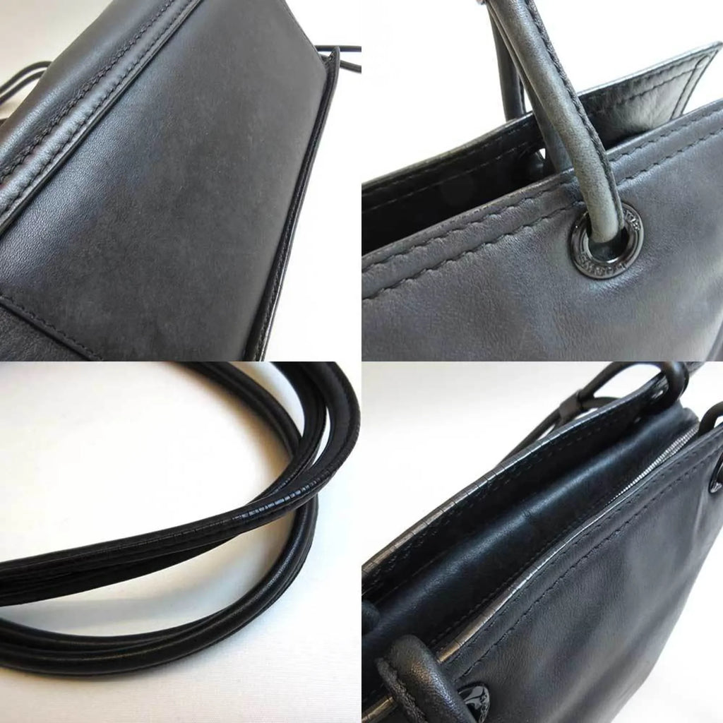 (Good) Tote Black Pre-Owned Bag Loewe Leather Shopper Semi-shoulder Women's