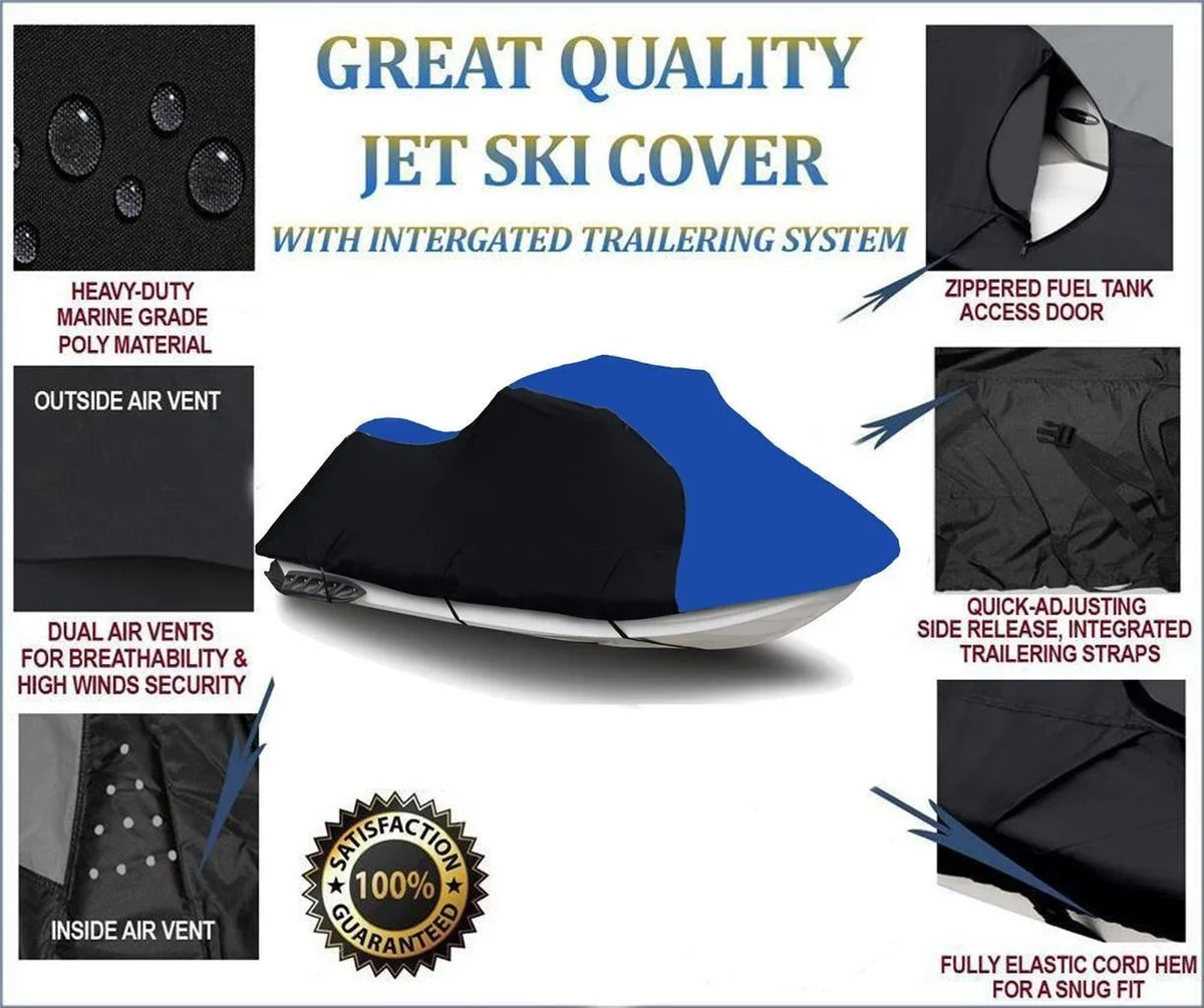 HEAVY-DUTY YAMAHA Compatible Sport 2005 Cover / Jet for WaveRunner Watercraft Cover Ski BLUE 2006 BLACK VX-110