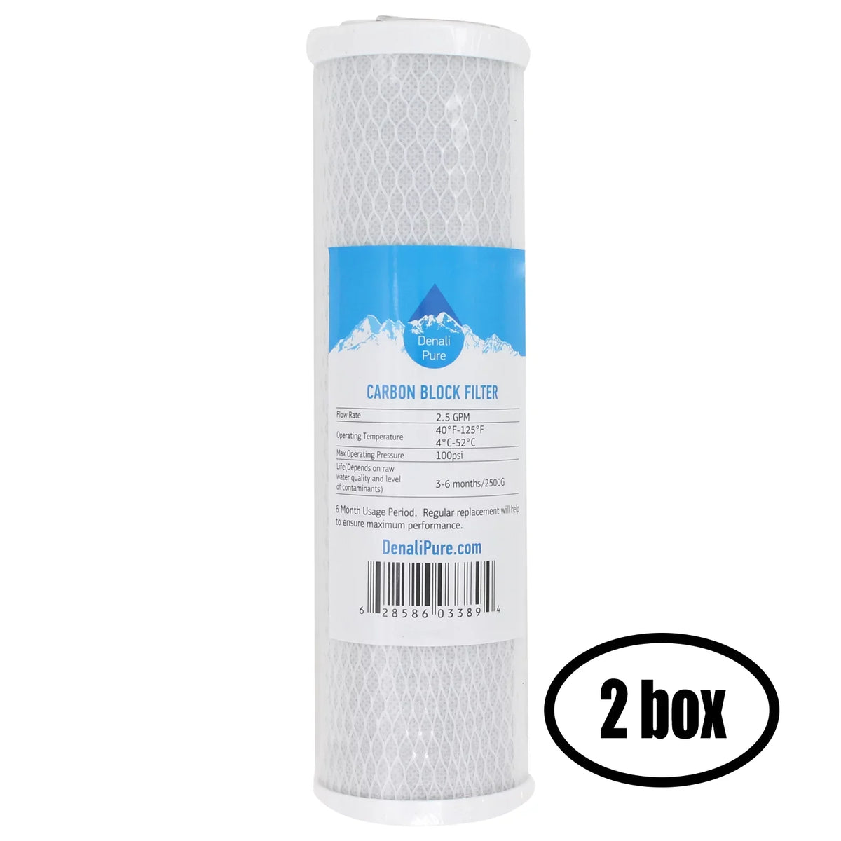 '- Filter Filter Pure Boxes 10 Reverse Activated 50GPD System inch 2 - - for EXPRESS liquid DI of Universal RODI5DG Replacement for Block RO Brand Osmosis Denali Expres Carbon 6-Stage liquid