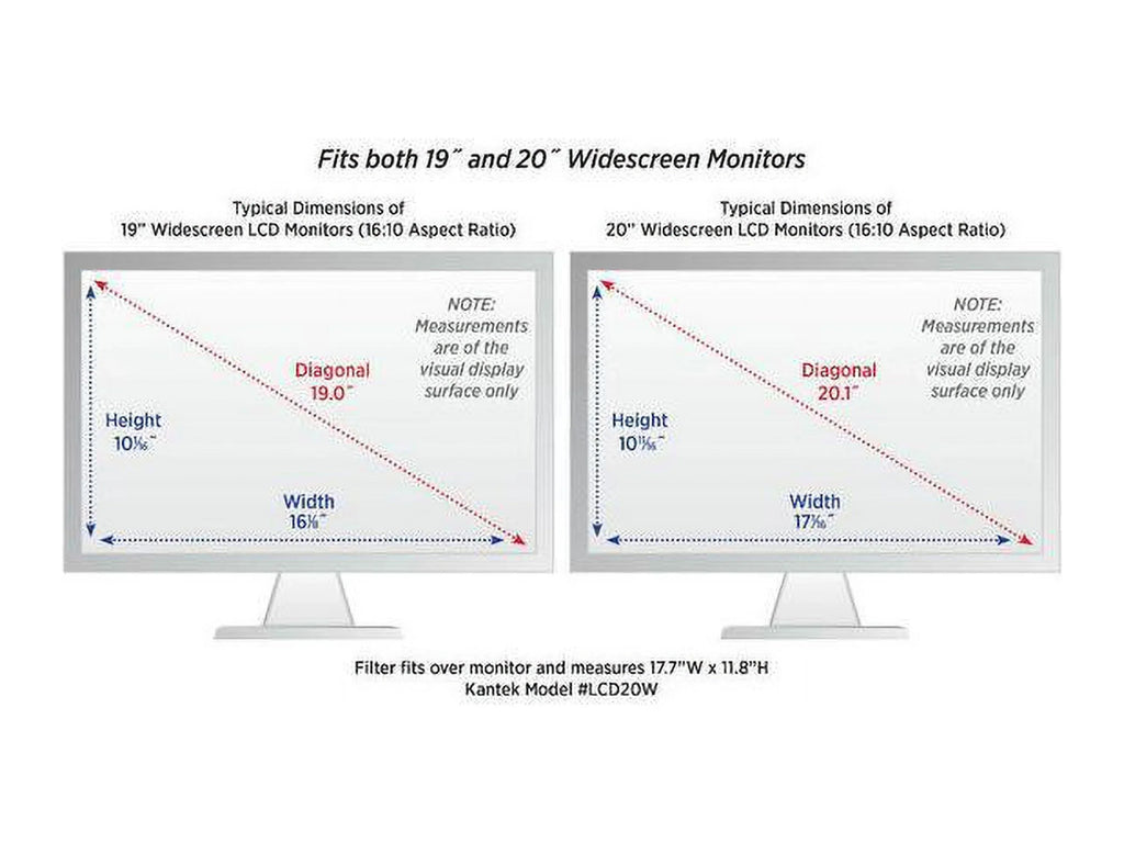 Widescreen Resistant Filter 20" LCD Scratch Silver For Protective Monitor Kantek -