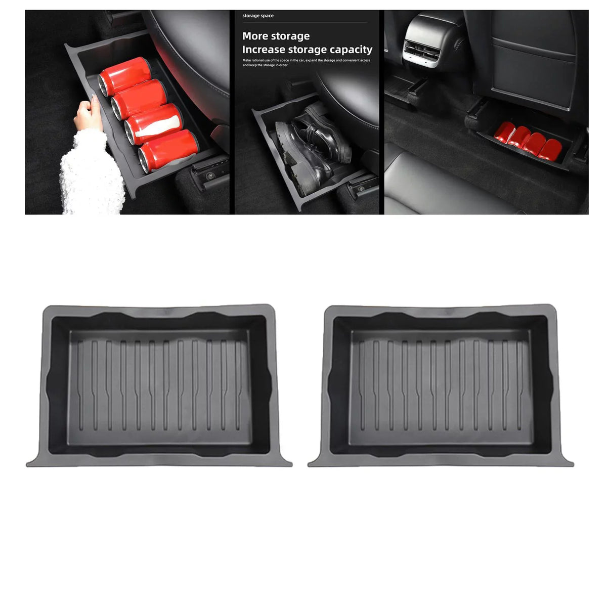 Tray Storage 2pcs Under Hidden Seat Underseat for Box Storage