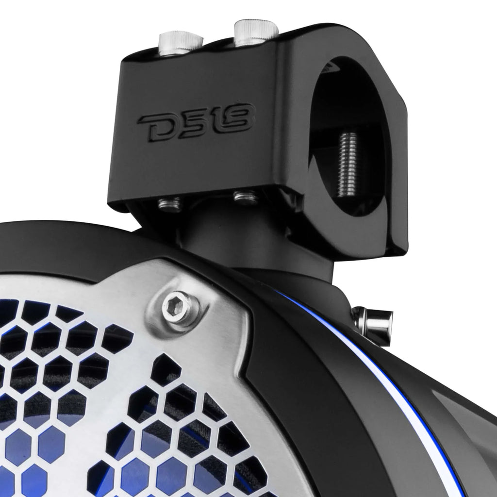 Ds18 Hydro 10" Neodymium Marine Towers W/Built-In Passive Radiator, 1" Driver &Amp; Rgb Led Lights - 900W - Black