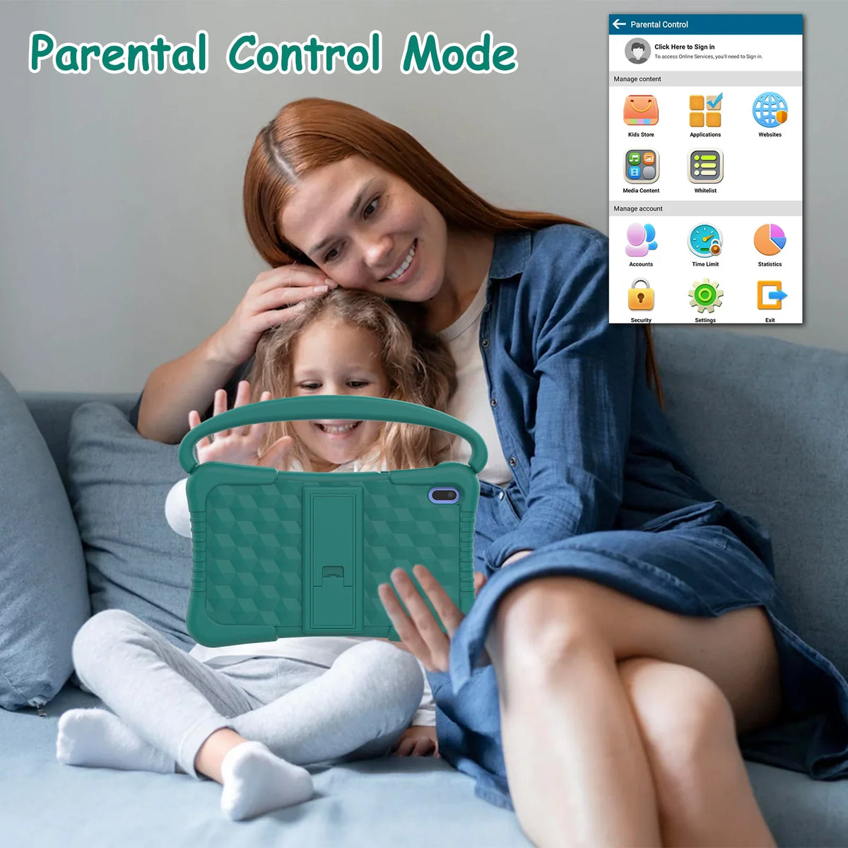 7 Inch Kids Tablet, Quad Core Android 11 Toddler Tablets, Children Tablet With 32Gb Storage 2Gb Ram Wifi Bt Shockproof Case Dual Camera Educationl Games Parental Control, Kids Software Pre-Installed.