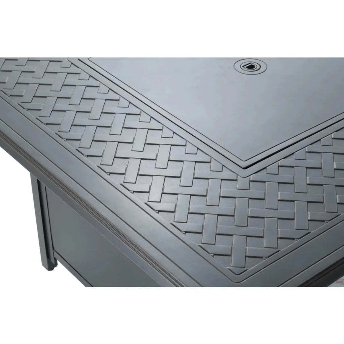 Gray Topaz Aluminum Fire Heron Alfresco Chat Home Gas Table in 42" Square Pit