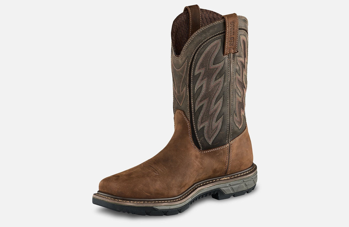 RioFlex Red Work Pull-on 11-inch 2204 Waterproof, - Boot Men's Wing Toe Safety design
