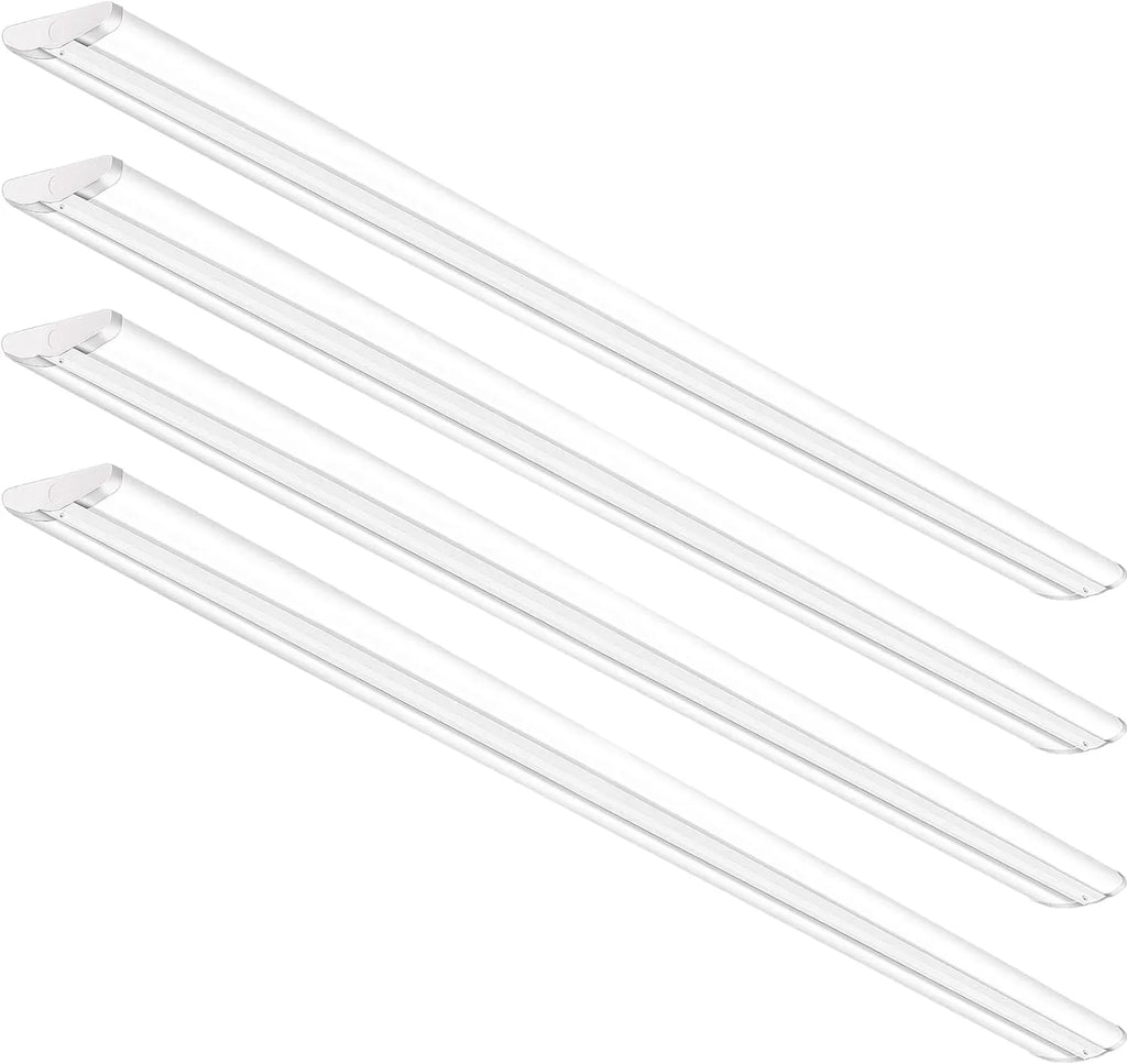 Qcai 8Ft Led Shop Bulb 110W [6-Lamp T8 Fluorescent Equiv.], Compact 8 Foot Strip Lights, 12500Lm, 5000K, Commercial Grade Flush Mount Ultra Slim Led Wraparound For Garage Office Warehouse, 4 Pack