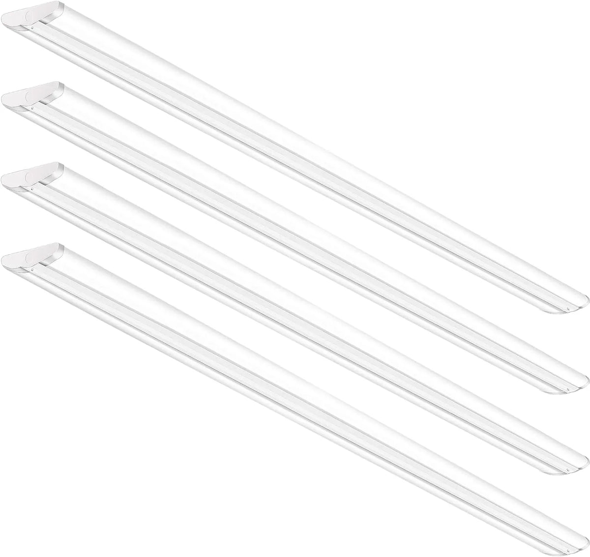 Qcai 8Ft Led Shop Bulb 110W [6-Lamp T8 Fluorescent Equiv.], Compact 8 Foot Strip Lights, 12500Lm, 5000K, Commercial Grade Flush Mount Ultra Slim Led Wraparound For Garage Office Warehouse, 4 Pack