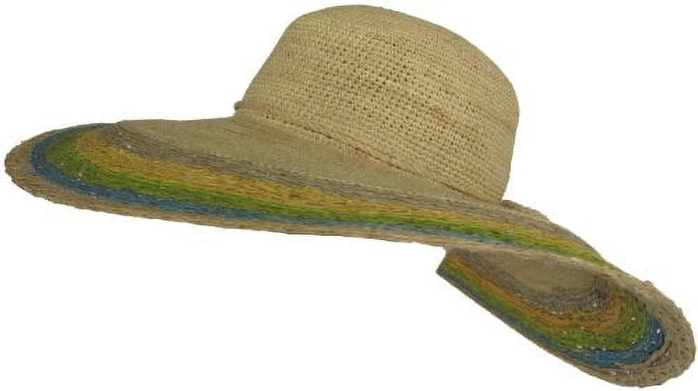 Crown Hat Sun Poolside Christys "Vizcaya" Brim Crochet Raffia Big