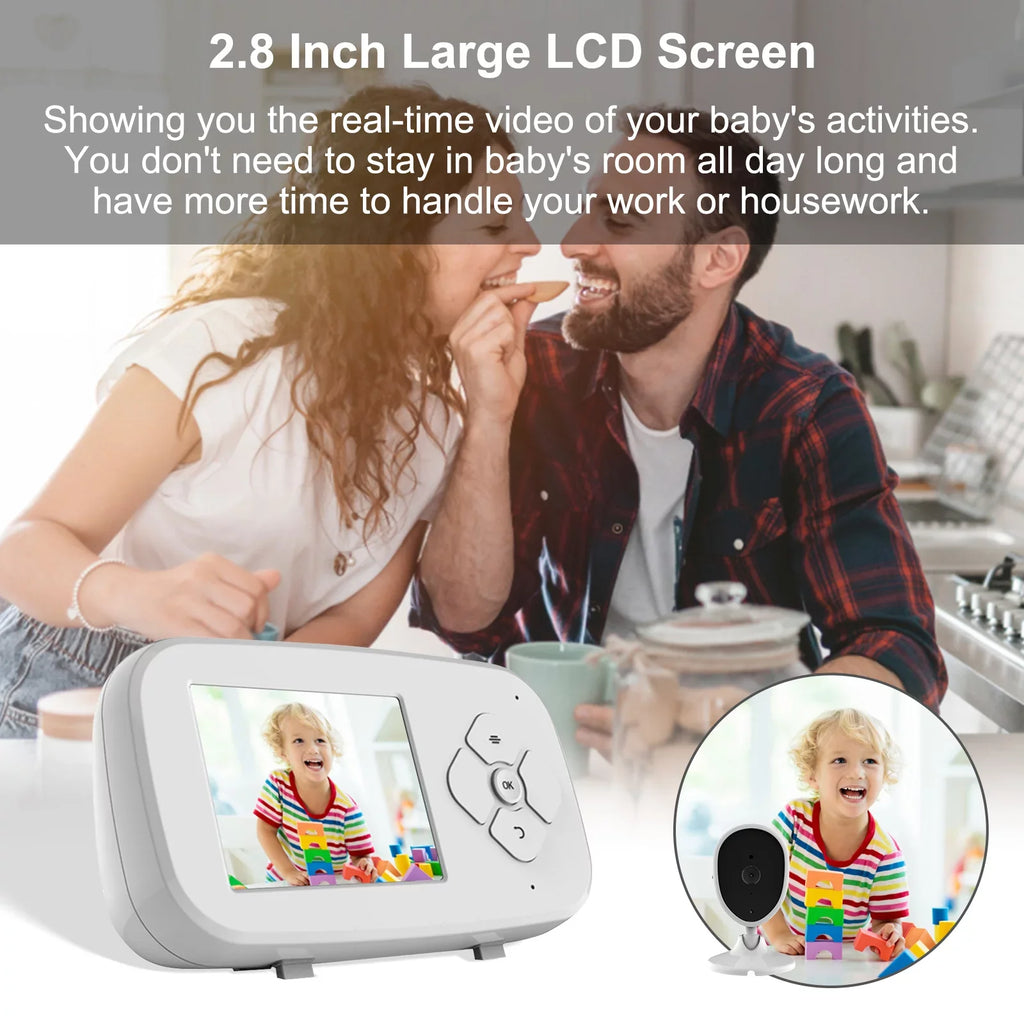 Arealer Wireless Monitor Video Monitor For Monitor With 2.8 Inch Tft Lcd Screen Room Detection Ir Functions Built-In Lullabies
