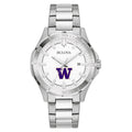 Silver Stainless Men's Watch Sport Bulova Washington Steel Huskies Classic