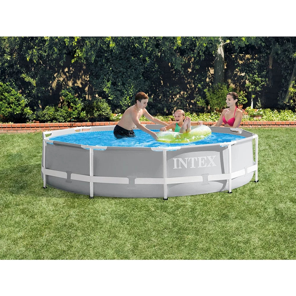 Intex 10' X 30" Prism Frame Above Ground Swimming Pool And Maintenance Kit