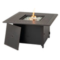 Gray Topaz Aluminum Fire Heron Alfresco Chat Home Gas Table in 42" Square Pit
