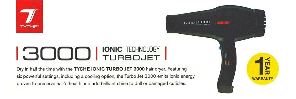 Radiation Ionic Negative Power Heat Dryer Hair Hair Dries Distribution Electromagnetic & Professional Warranty) Air Turbo Shine Tech Year (1 Black Fast Infrared Tyche Ceramic Ions, 3000 Hair