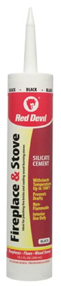 Red Devil 0466 10.1 Oz Tube Of Black Fireplace & Stove Repair Sealant - Quantity Of 3