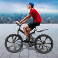 Miumaeov 26" Black Adult Folding Bike 21-Speed Shifter Folding City Bike Lamp Weight Carbon Steel Camping Bicycle Max Loading 150Kg/330Lbs