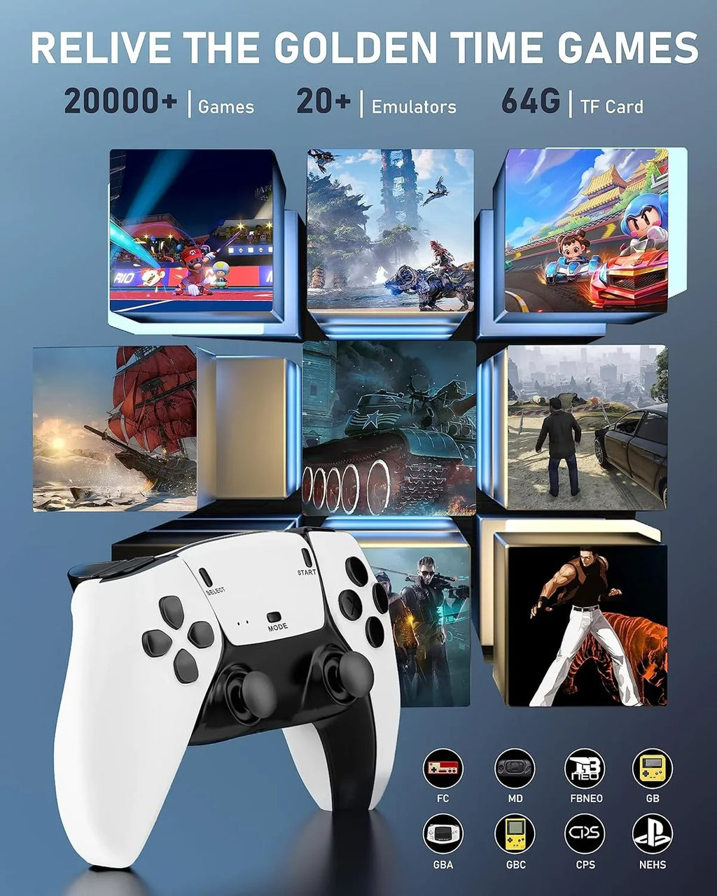 dual classic HDMI HD console PS1 joystick games. New controller, and controller, wireless 20,000 relive 4K 4K double more TV controller console than HDMI TV output play games,