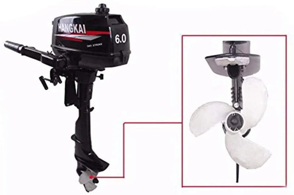 Fetcoi 6Hp 2-Stroke Outboard Moto Fishing Inflatable Boat Engine Water Cooling Cdi System Durable Cast Aluminum Construction
