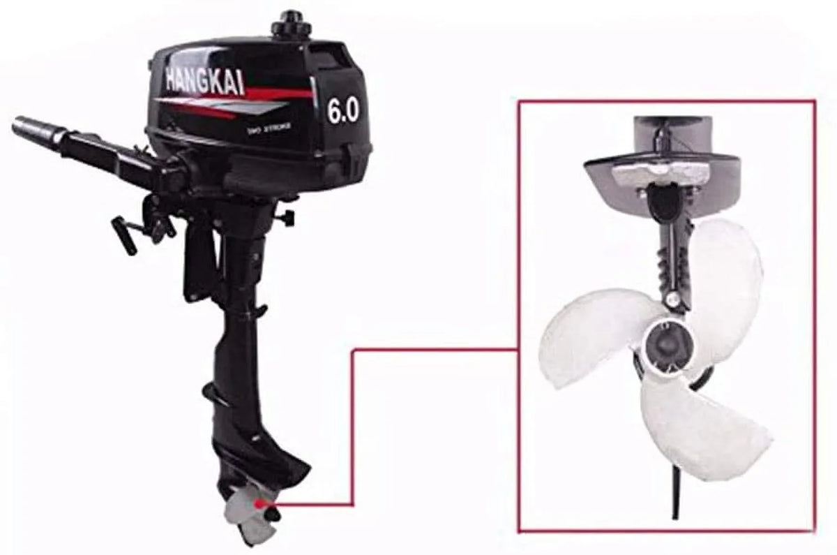 Fetcoi 6Hp 2-Stroke Outboard Moto Fishing Inflatable Boat Engine Water Cooling Cdi System Durable Cast Aluminum Construction