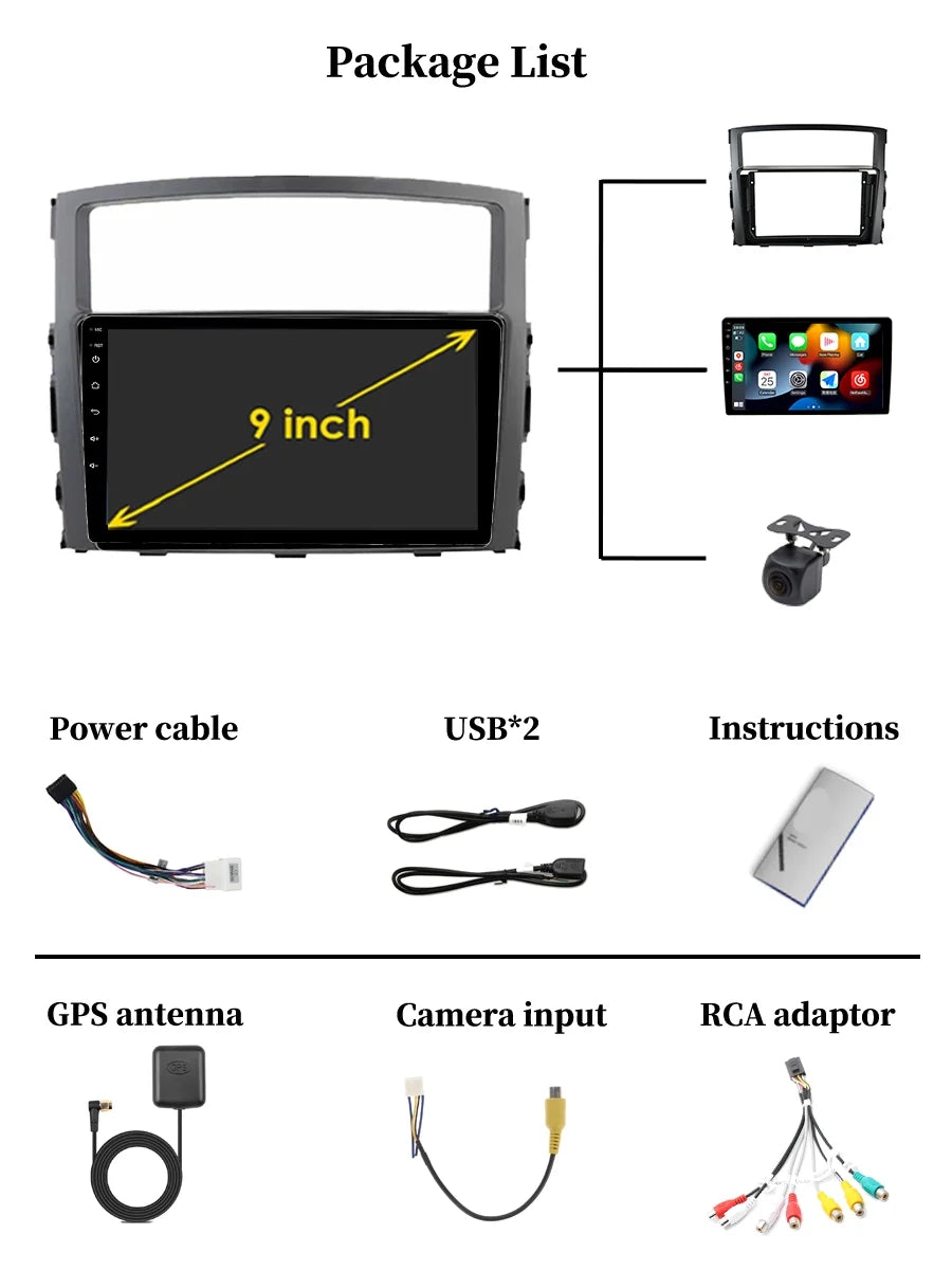 Screen Android Radio V80 Car 2014 With For V90 Auto Stereo GPS - Carplay Pajero 2006 Mitsubishi Navi 4 Android