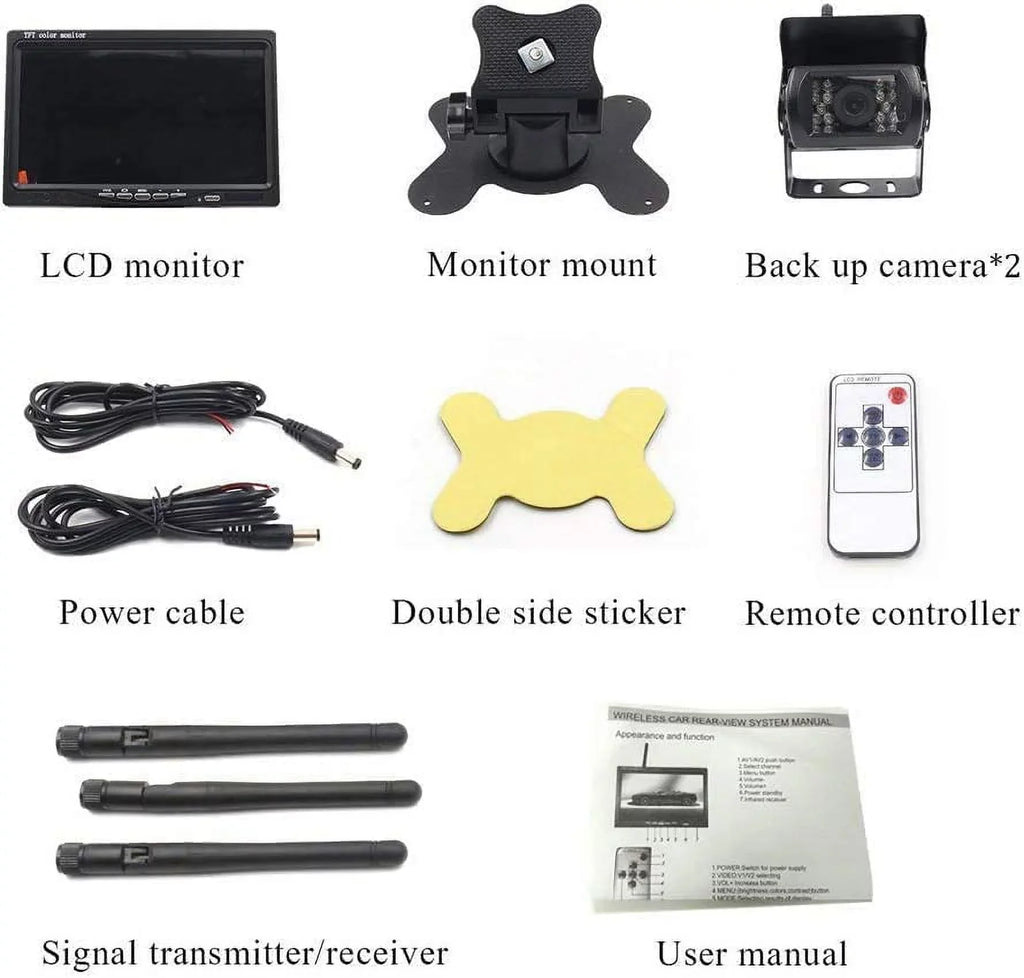 Rear 7 Wireless PCS Camera 2 Night Camera RV/SUV/Van/Pickup/Truck/Trailer Bileeko inchMonitor and for IR Backup Kit View RV Vision