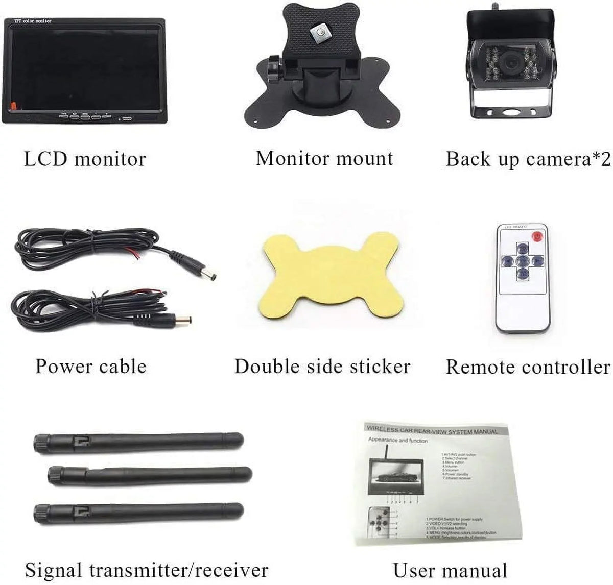 Rear 7 Wireless PCS Camera 2 Night Camera RV/SUV/Van/Pickup/Truck/Trailer Bileeko inchMonitor and for IR Backup Kit View RV Vision