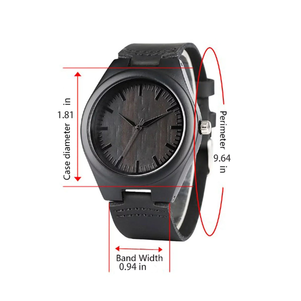 Zisugp Custom Name Wood Watch Wooden Quartz Date Display Men'S Wristwatch Gift For Men Gw-M5610-1Bjf