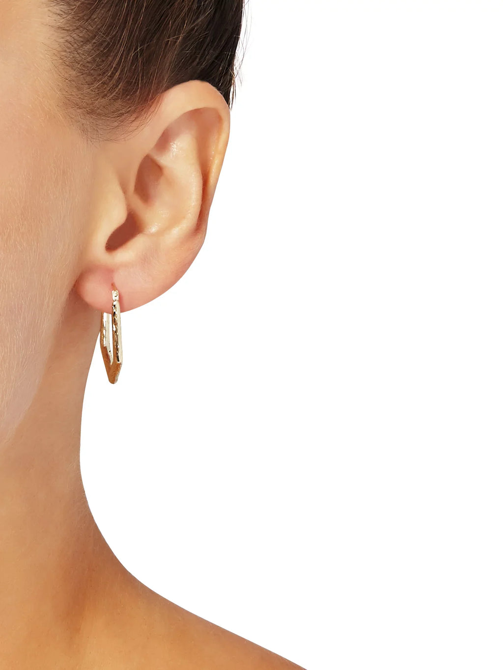 Knife Hollow Edge 10K Fine Hoops Brilliance Jewelry Gold Earrings Round Yellow