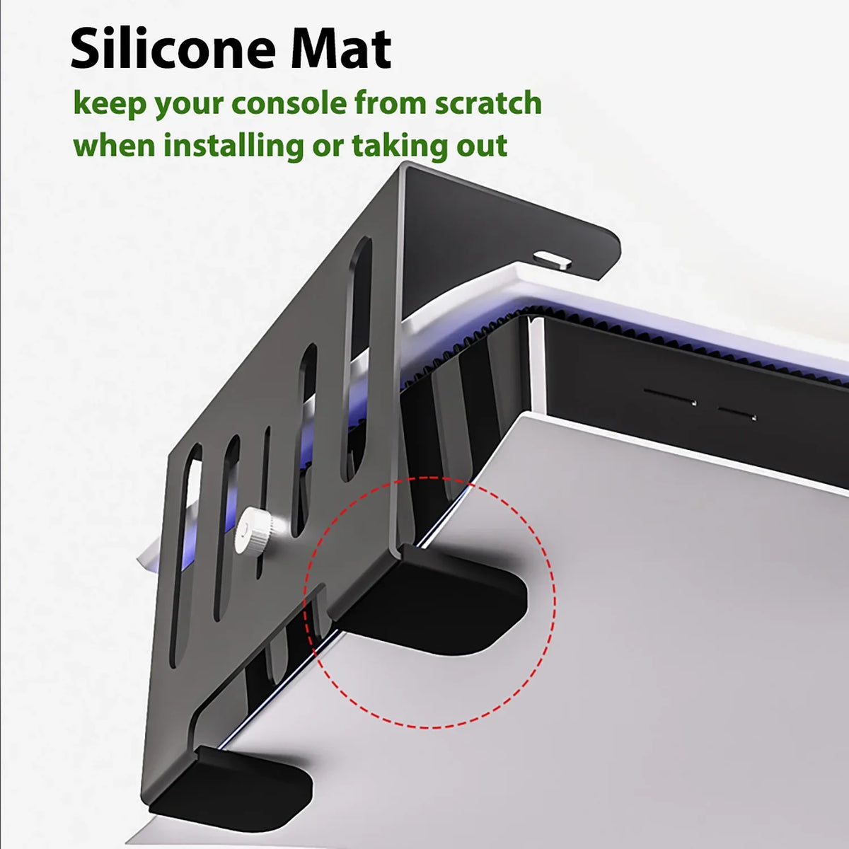 Strong Space Liboer Save Mounting, PS5 Under Desk Black fabric, for Console, Metal Holder