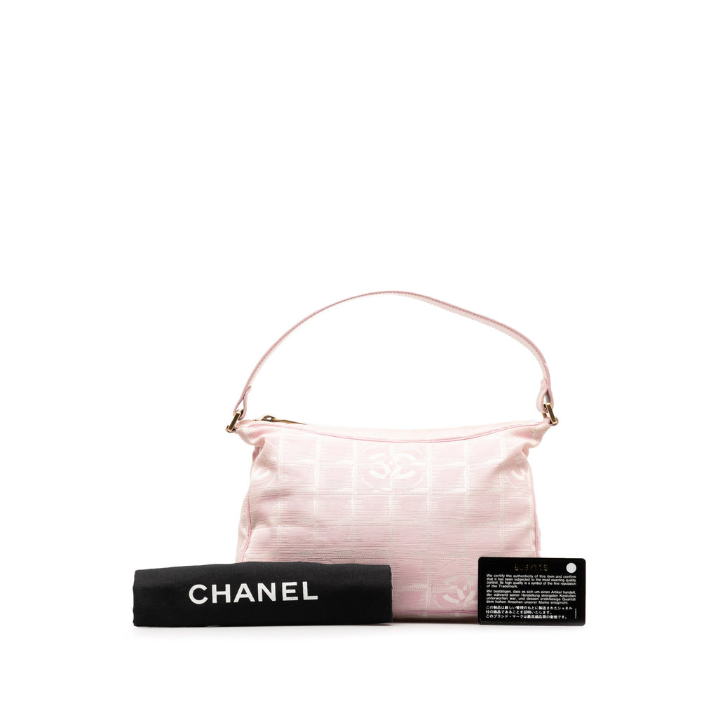 Second-Hand Authenticated Chanel New Travel Line Handbag Nylon Fabric Pink Top Handlebag Unisex (Good)