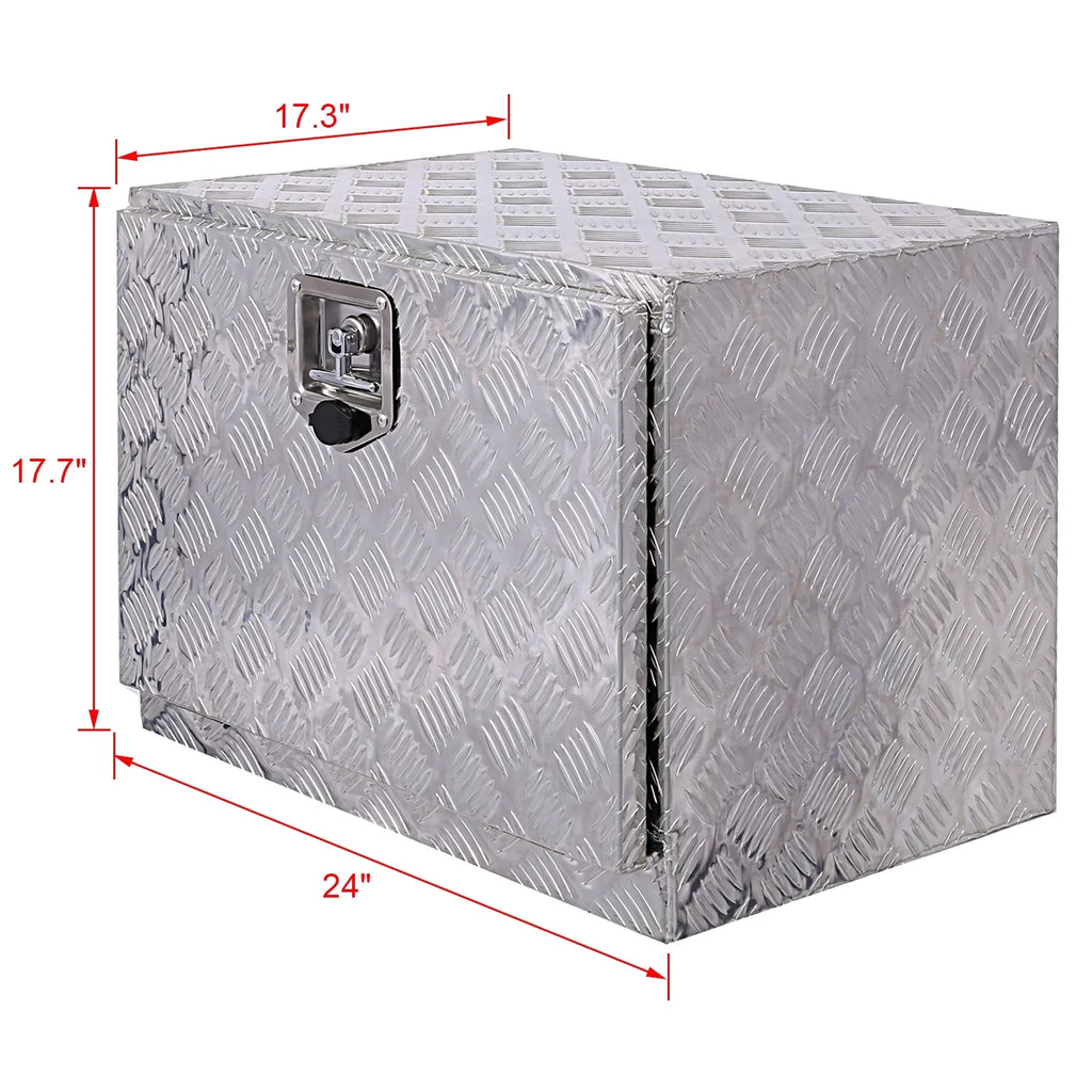 w/ Organizer, Box Truck Lock Box, Jarbalai Bed Keys, 24 Storage Silver exterior Box, Aluminum Tool inches Storage Tool Trailer Box, Underbody Tool RV Pickup