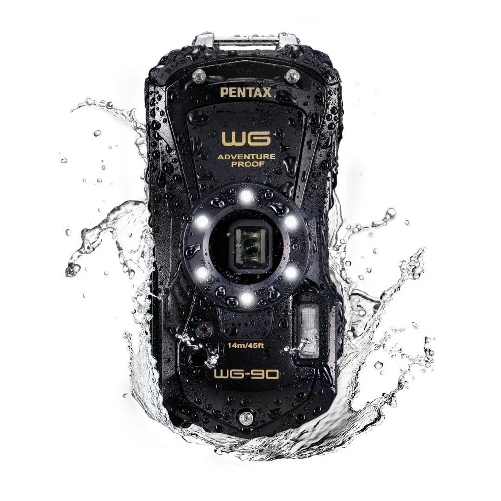 Compact Exceptional All and Adventure Imaging climate WG-90 Camera Construction, grade (Black) Shooting with Mode Tough Ricoh Underwater PENTAX Image Body