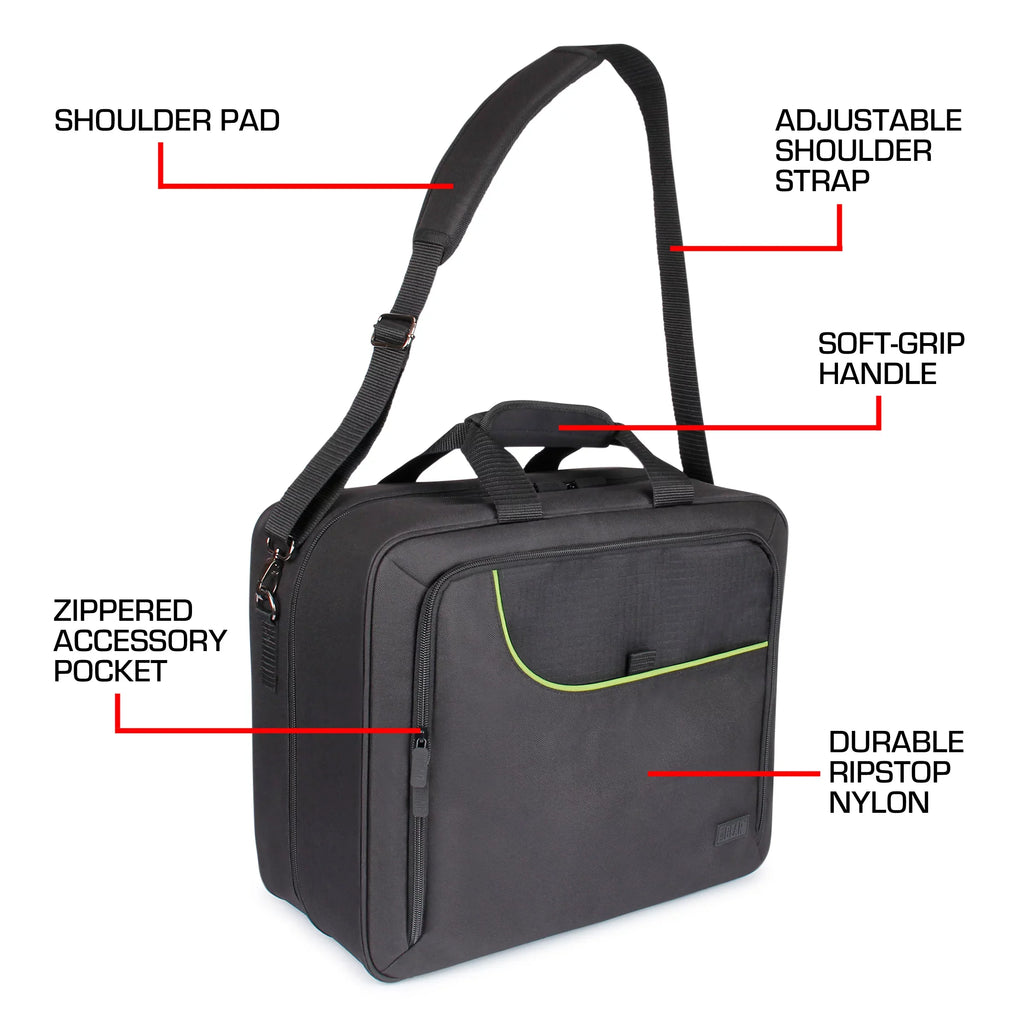 Usa Gear Xbox Series X Carrying Case - Xbox Series X Travel Case Compatible With Xbox Series X Console & Xbox Series S - Customizable Interior For Xbox Controllers & More Gaming Accessories (Green)
