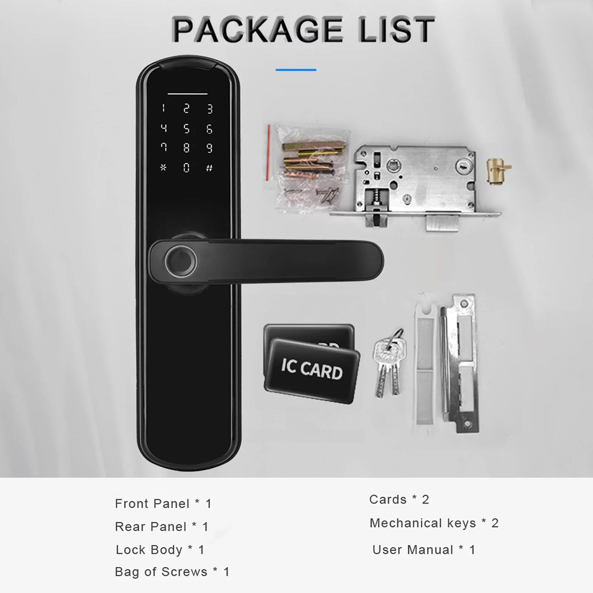 Wafu Smart Fingerprint Lock For Office Door Secure Touchscreen Keypad & Mechanical Key