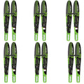 Obrien 54" Adjustable Combo Water Skis, Kids Size 2-Mens Size 7, Green (6 Pack)