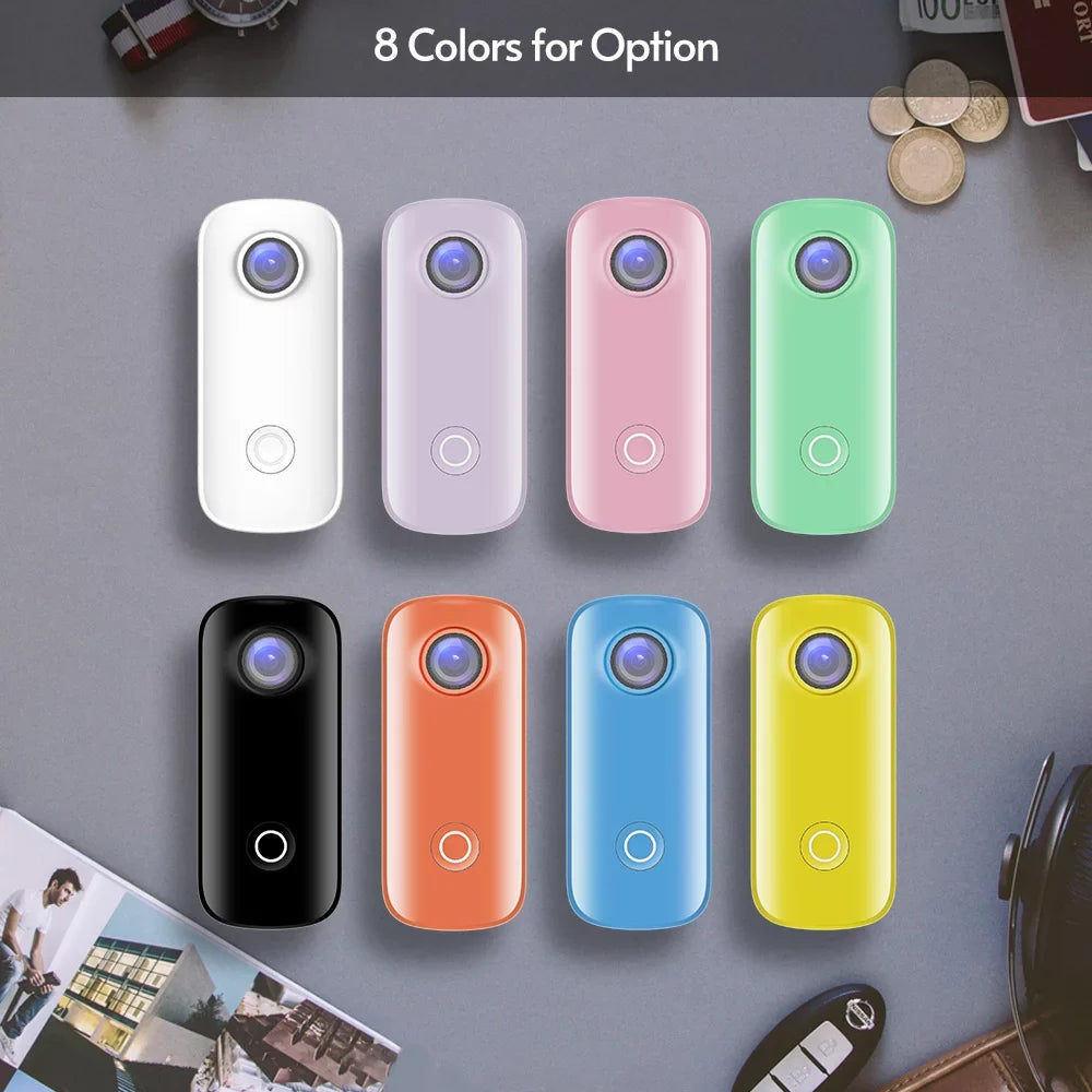 C100 Camera with Camera Back APP SJCAM 30M Waterproof Video 2K Sharing Battery in Magnetic Lanyard Case Clip Digital Connection Built 30fps Mini Waterproof Body WiFi Rechrageable Action