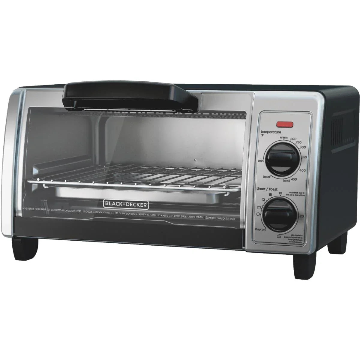Black+Decker 4-Slice Toaster Oven, Stainless Steel, To1705Sb