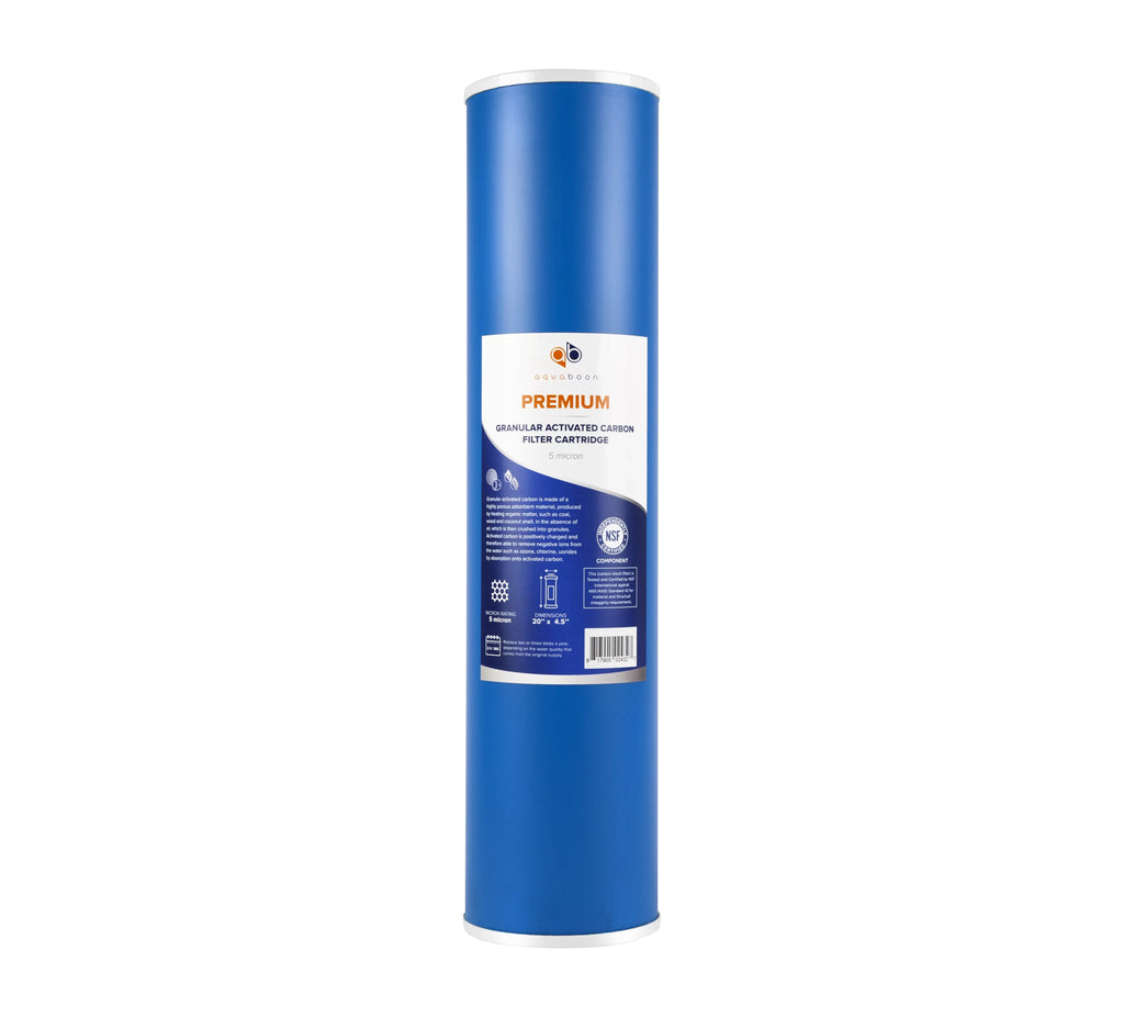 Aquaboon 5 Micron Big Cerulean 20" X 4.5" Gac, Cto Carbon Block & Sediment Replacement Filter Cartridges Set | 1 Set, 3 Packs Ep20-Bb, 2C-20Bb, 155358-43, Dgd-5005-20