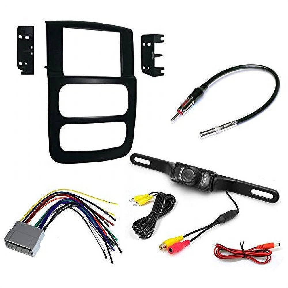 Install CD Mounting Receiver Kit View 2002 for - Radio Dash + Stereo 2005 Antenna Camera Rear Harness Car Truck Dodge Ram Adapter+ Wire