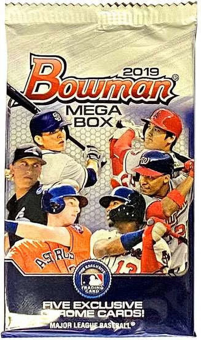 Mlb Topps 2019 Bowman Baseball Trading Card Mega Chrome Pack (5 Cards!)