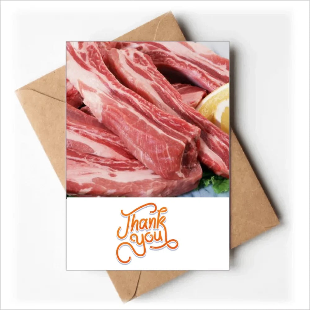 Raw Envelopes Texture Food You Chop Blank Note Thank Rib Meat Cards
