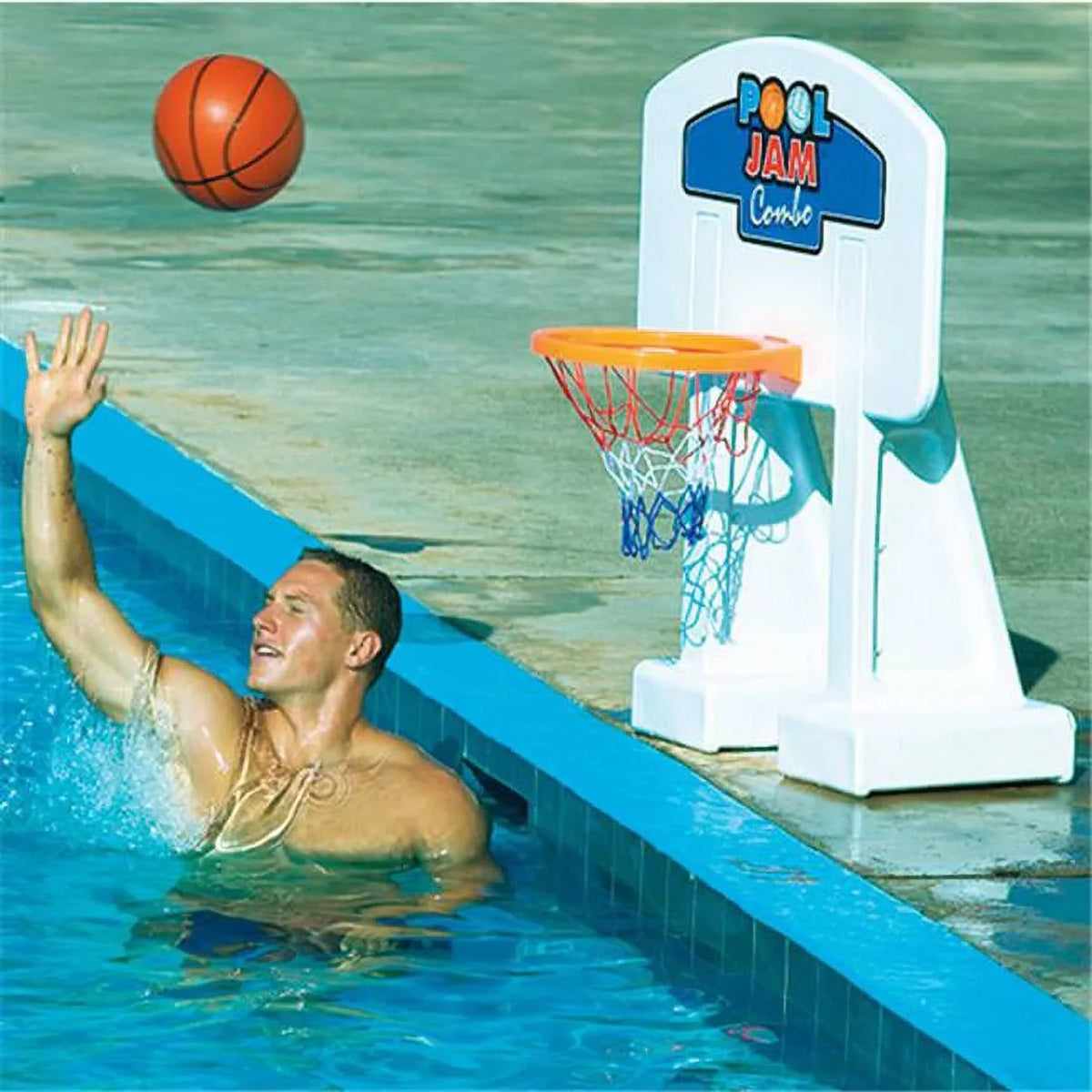& Volleyball Game Inground Basketball Combo 9190M Pool Jam Swimline